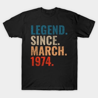 Legend since March 1974 Retro 1974 T-Shirt